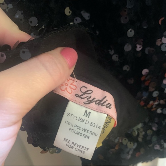 Brand New Sequin Night Club Glam Black Mini Short Dress - Picture 5 of 6